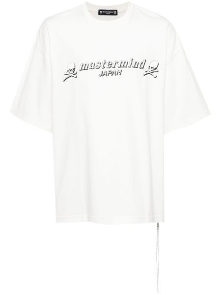 Тениска с принт Mastermind Japan бяло