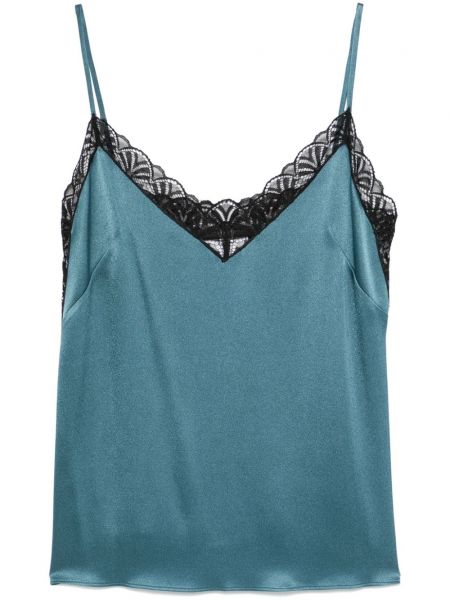 Satin top Alberta Ferretti blå