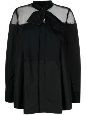 Прозрачна риза Sacai черно