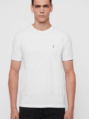 Памучна тениска с дълъг ръкав Allsaints бяло