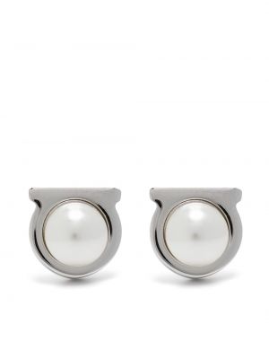 Boucles d'oreilles avec perles Ferragamo argenté