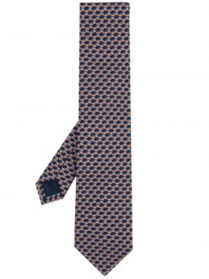 Corbata con estampado animal print Salvatore Ferragamo azul