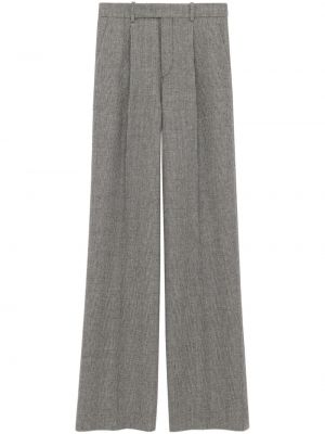 Vlněné rovné kalhoty Saint Laurent šedé