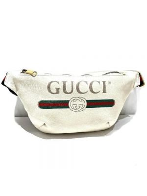Torba podróżna skórzana Gucci Vintage biała