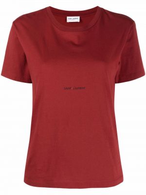 Camiseta con estampado Saint Laurent rojo