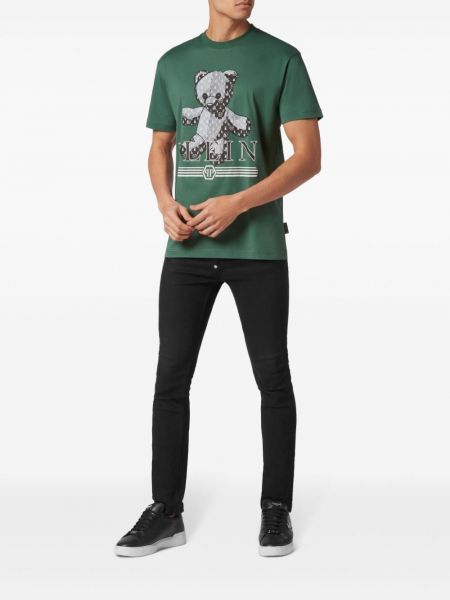 Medvilninis marškinėliai Philipp Plein žalia