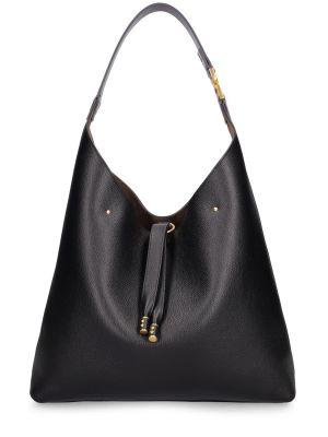 Δερμάτινη τσάντα shopper Chloé μαύρο