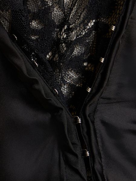 Top de tela jersey de encaje drapeado Y/project negro