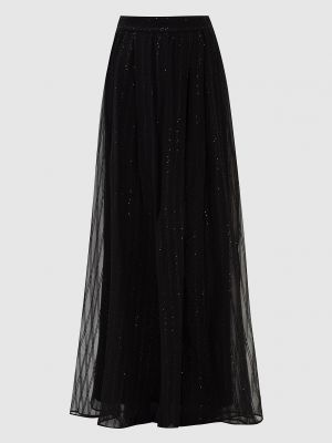 Черная шелковая юбка с пайетками Brunello Cucinelli