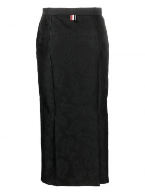 Pouzdrová sukně s potiskem s paisley potiskem Thom Browne černé