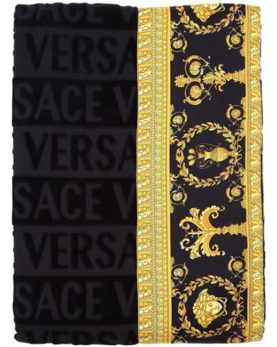 Szlafrok z nadrukiem Versace czarny
