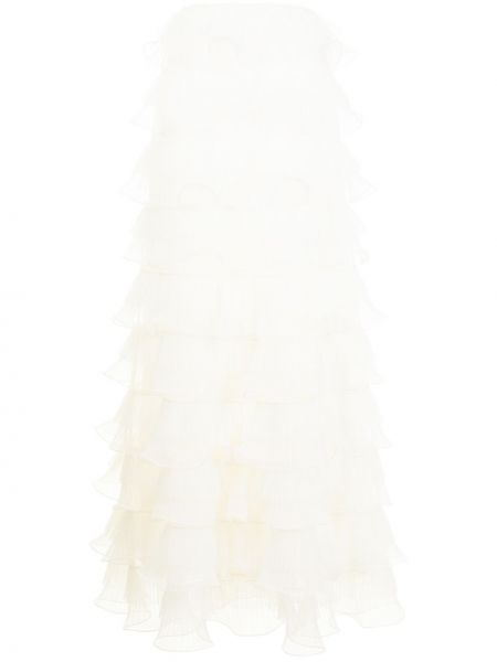 Falda larga plisada Giambattista Valli blanco