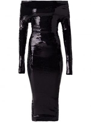 Midi šaty s flitry Alexandre Vauthier černé
