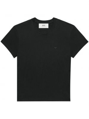 Βαμβακερή μπλούζα Ami Paris μαύρο