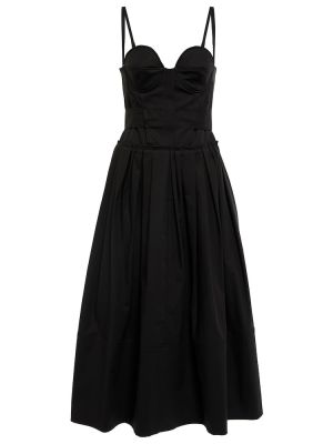 Βαμβακερή μίντι φόρεμα Proenza Schouler μαύρο