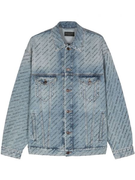 Traper jakna s printom Balenciaga plava