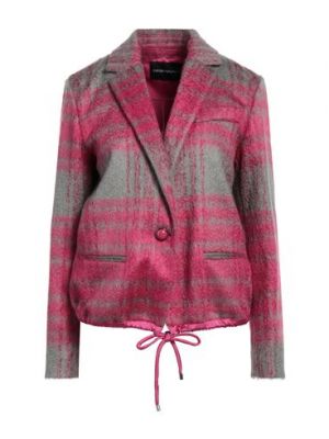 Blazer di lana di cotone mohair Emporio Armani rosa