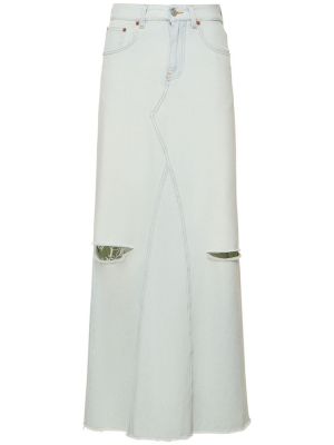 Bavlněné džínová sukně Mm6 Maison Margiela bílé