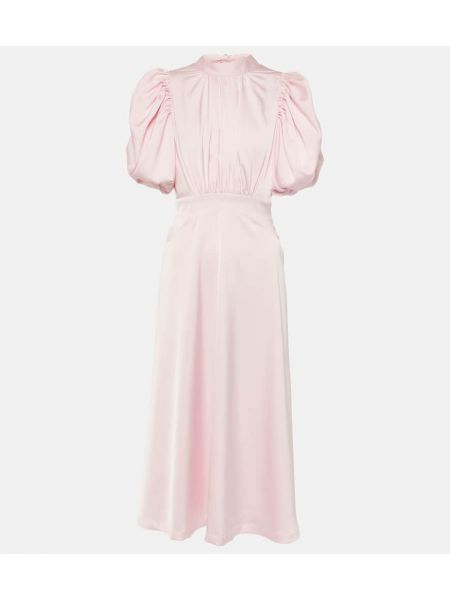 Сатенена миди рокля Rotate розово