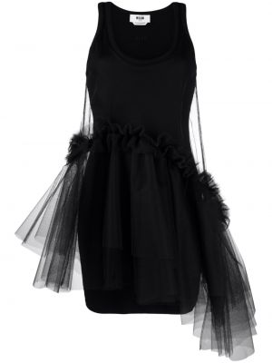 Коктейлна рокля без ръкави от тюл Msgm черно