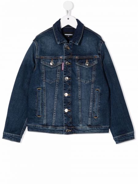 Trykt lang jakke for jenter Dsquared2 Kids blå