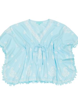 Kaftan med broderi för tjejer Melissa Odabash Kids vit