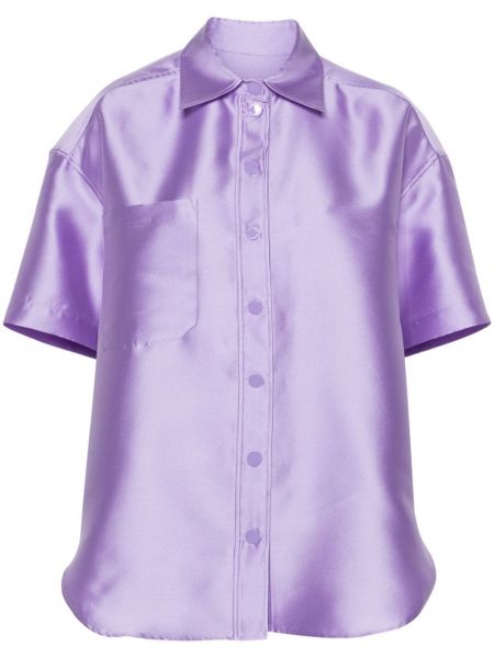 Saténová košile Sandro fialová