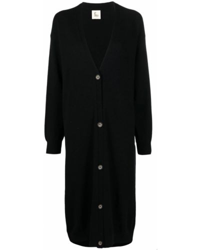 Кашмирено палто с v-образно деколте Paula черно