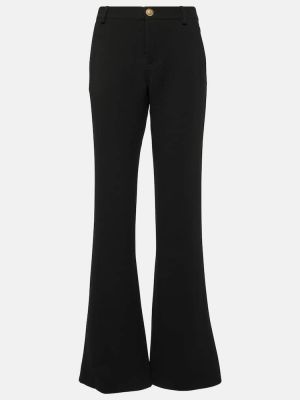 Vlněné rovné kalhoty Balmain černé