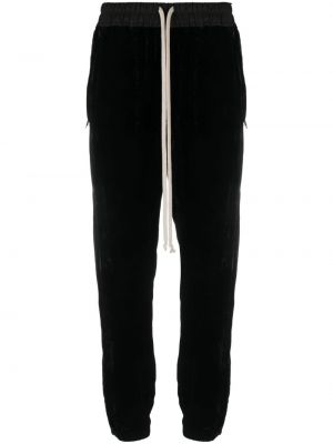 Sametové sportovní kalhoty na zip Rick Owens černé