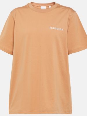 T-shirt di cotone in jersey Burberry marrone