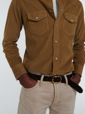 Koszula sztruksowa Tom Ford brązowa