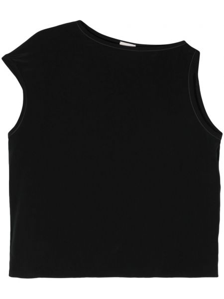 Асиметрична копринена блуза Alysi черно