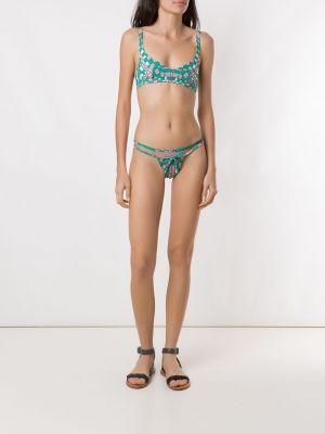 Bikini con estampado con estampado geométrico Amir Slama verde