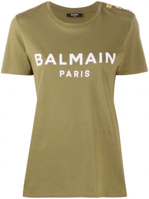 T-shirt mit geknöpfter Balmain