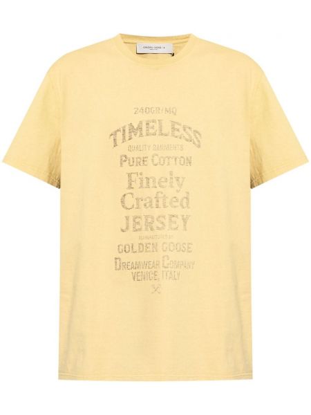 Pamučna majica s printom Golden Goose