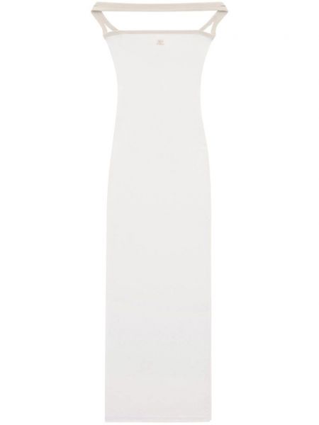 Βαμβακερή φόρεμα με τιράντες Courreges λευκό