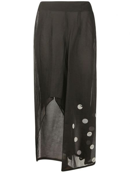 Asymetrický midi sukně Yohji Yamamoto černý