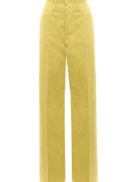 Хлопковые брюки Dries Van Noten желтые