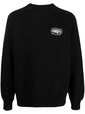 Памучен пуловер Sacai черно
