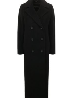 Черное кашемировое шерстяное пальто Cinzia Rocca