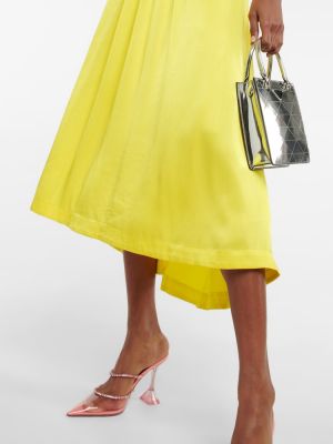 Сатенена миди рокля Rotate Birger Christensen жълто