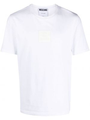 Kokvilnas t-krekls Moschino balts