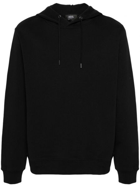 Pamučna dugi sweatshirt s vezom A.p.c. crna
