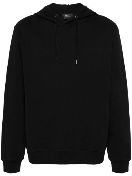 Sweat-shirt long brodé en coton A.p.c. noir