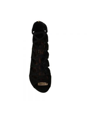 Sandały zamszowe na obcasie na wysokim obcasie Dolce And Gabbana czarne