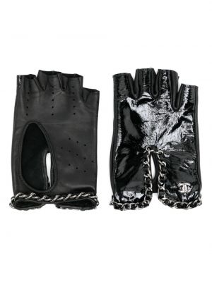Кожени ръкавици Chanel Pre-owned черно