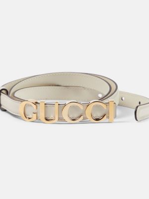 Кожаный колан Gucci бяло