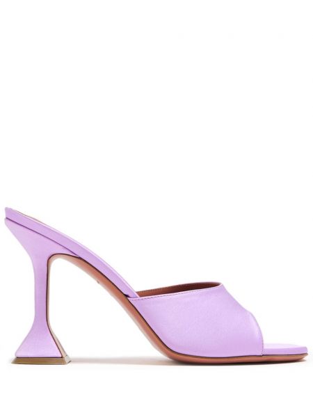 Mules en cuir Amina Muaddi violet