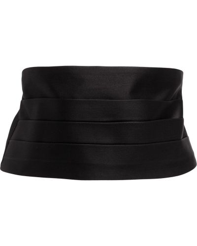 Πλισέ μεταξωτή γραβάτα Polo Ralph Lauren μαύρο